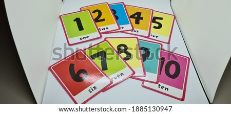 Numbers of flash card for children