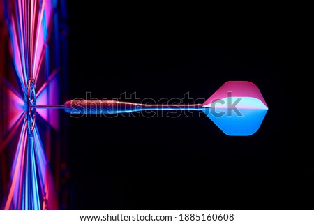 Bullseye dart in red-blue color. The concept of hitting the target Royalty-Free Stock Photo #1885160608