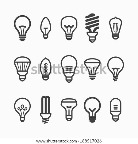 Light bulb icons. Vector. Royalty-Free Stock Photo #188517026