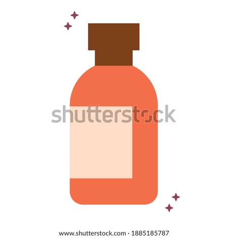organic orange locion bottle with sparks vector illustration design