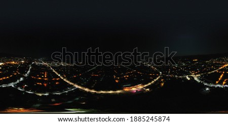 
Kvareli city at night with drone, Georgia