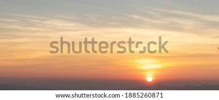 colorful of sky and beautiful mountain landscape Morning sunrise time mountain scenery