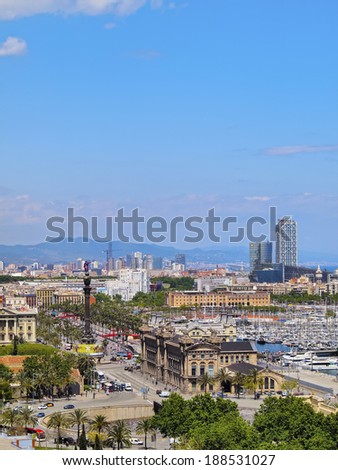 Barcelona Cityscape - view from Montjuic Hill, Catalonia, Spain