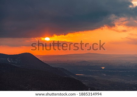 
dark cloud and sunset landscape