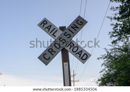 Close up shot of Rail road cross sign