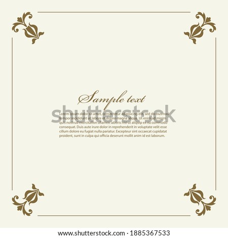 Decorative vintage frames and borders set,Gold photo frame with corner Thailand line floral for picture, Vector design decoration pattern style. border design is pattern Thai art style