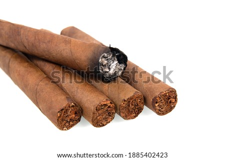 Cuban cigars isolated on white background