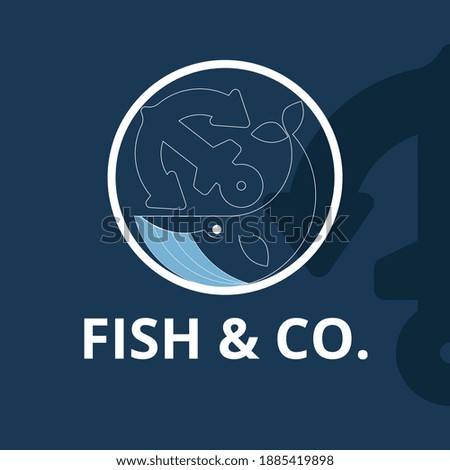 simple logo design concept for fish
