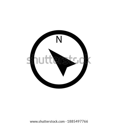Compass icon vector illustration.Norht west compas icon. Linear symbol with thin outline.