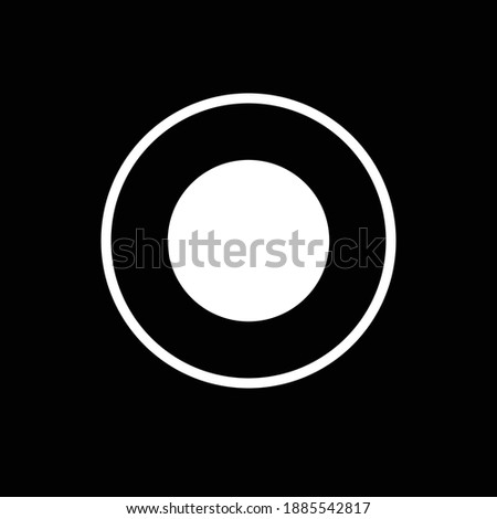 white screen record button vector design 