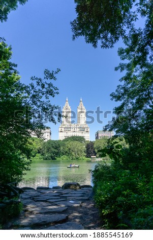 Central Park, the heart of New York with a lush forest