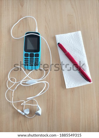 The background of phone and pen