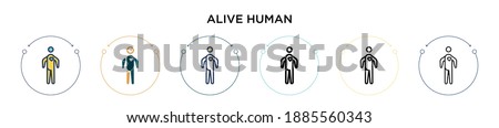 Alive human icon in filled, thin line, outline and stroke style. Vector illustration of two colored and black alive human vector icons designs can be used for mobile, ui, web