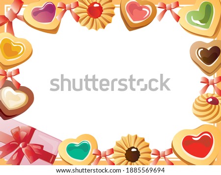 A Frame of heart-shaped cookies