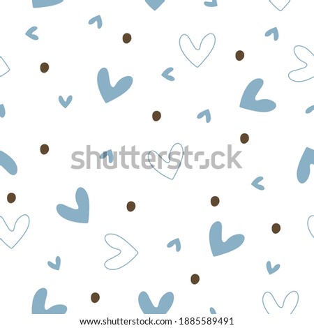 Seamless pattern with hearts, wrapping paper, Valentine design,Vector graphics on a white background, Vector illustration.