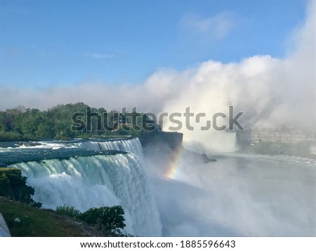 Niagara Falls perfectly stilled within this beautiful picture.