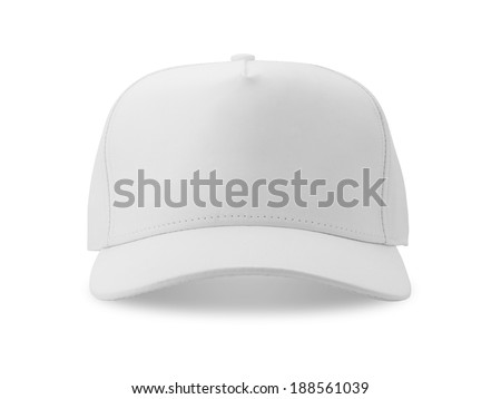 White baseball cap isolated on white background Royalty-Free Stock Photo #188561039