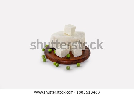 paneer or cheese isolate on white background Royalty-Free Stock Photo #1885618483