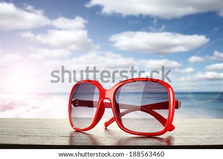 desk sunglasses and sun 