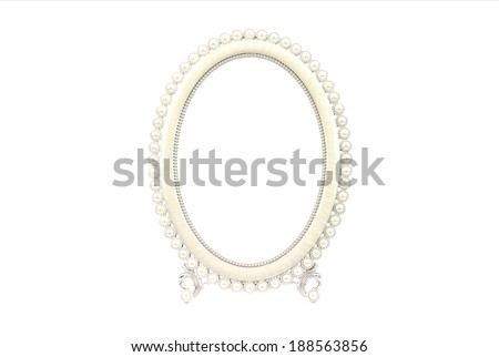 Ellipse picture frame on a white background.