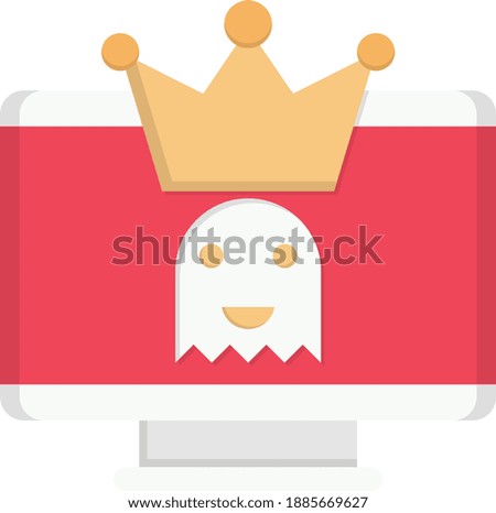crown vector flat colour icon