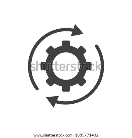icon setting parameters, setting the work gear with arrow, fully editable Royalty-Free Stock Photo #1885771432