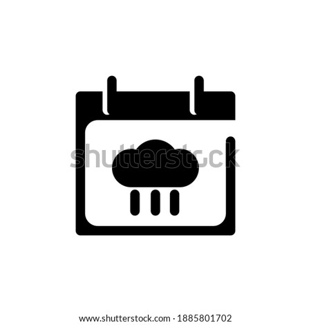 Cloud glyph line Icon. calendar and date vector illustration on white background