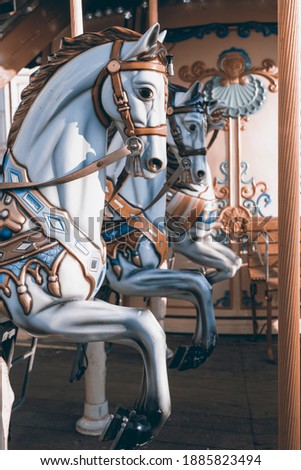 
Vintage carousel horse. Retro toning