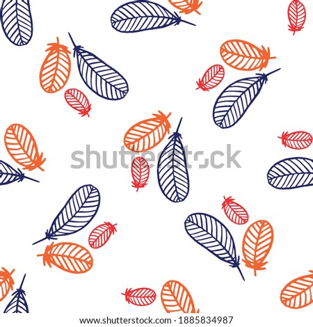 Vector seamless pattern with 
bird feathers