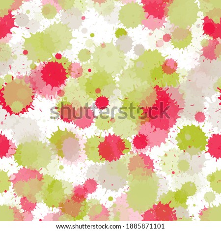 Watercolor transparent stains vector seamless wallpaper pattern. Modern ink splatter, spray blots, mud spot elements seamless. Watercolor paint splashes pattern, smear liquid stains.