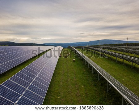 Aerial view of solar power station