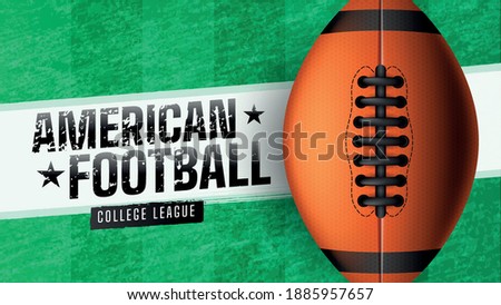 Realistic design american football on banner