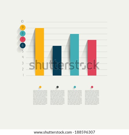 Example of business flat design graph. Infographics chart. 