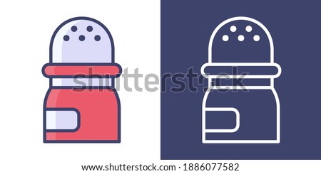 Salt and pepper shakers Filled Line and Outline for your website design, icon, logo, app. Vector Premium EPS10