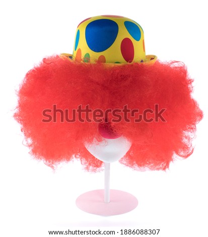 red clown wig isolated on white background