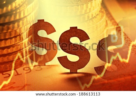 Dollar symbol made form paper. Money concept.