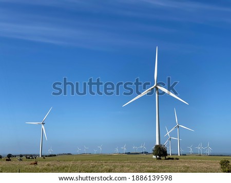 wind turbines at Bald Hill Wind Farm in South Gippsland Australia Royalty-Free Stock Photo #1886139598