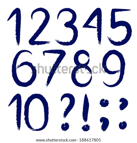 Grunge hand drawn numbers for you design