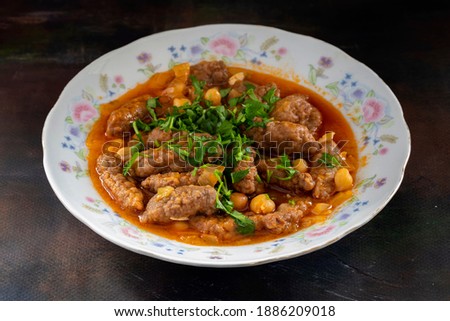 Turkish style meatballs with chickpeas - Milas region meatballs with lemon Royalty-Free Stock Photo #1886209018