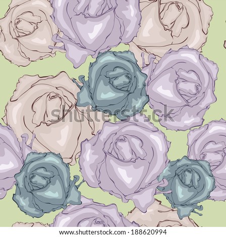 Beige and blue roses