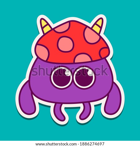 cute doodle monster cartoon designs  for coloring, backgrounds, stickers, logos, symbol, icons and more