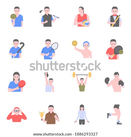 
Pack of Amusement and Fitness Exercise Flat Icons 