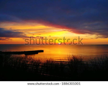 Sunrise over the great lake