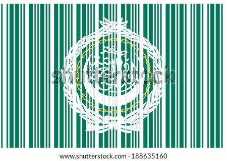 The Flag of Arab League in a Barcode Format