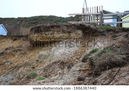 Coastal Erosion around Highcliffe in Dorset Royalty-Free Stock Photo #1886387440