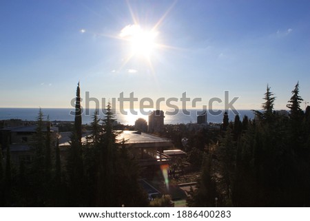 Morning sea in Yalta town, Crimea, Ukraine