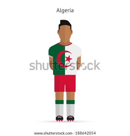 Algeria football player. Soccer uniform. Vector illustration.