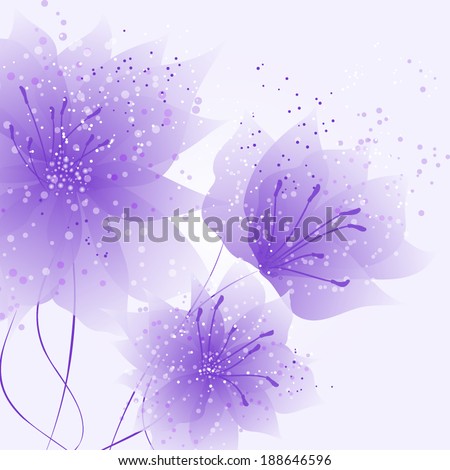 abstract vector flower background with butterfly
