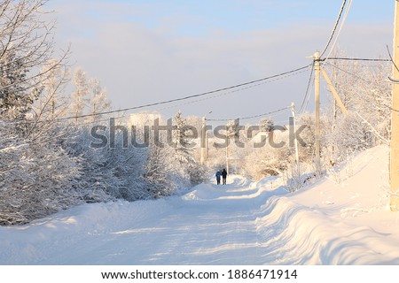 Russian nature in winter, Christmas background. After a snowfall, tree branches are covered with snow and sparkle in the sun, severe frost and low temperatures. This is a beautiful winter banner, 