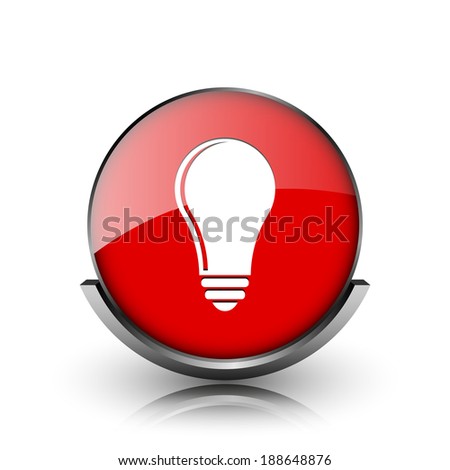 Red shiny glossy icon on white background
